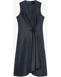 Givenchy - Robe à boutons et effet plissé en laine - Lyst