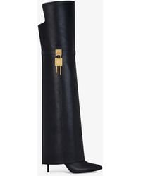 Givenchy - Stivali cuissard Shark Lock Stiletto in pelle - Lyst