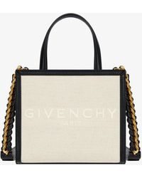 Givenchy - Cabas G Tote mini en toile et cuir - Lyst