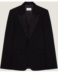Givenchy - Giacca da completo aderente in lana e mohair con collo in satin - Lyst