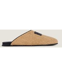 Givenchy - Label Raffia-Effect Flat Mules - Lyst