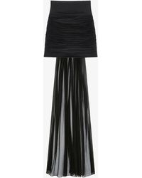 Givenchy - Mini jupe drapée en crêpe avec traîne en soie - Lyst
