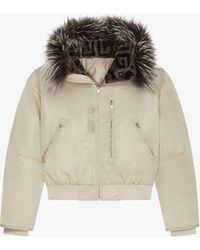 Givenchy - Cropped Bomber Jacket With 4G Fur Hood - Lyst
