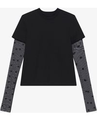 Givenchy - T-shirt en coton et tulle 4G - Lyst
