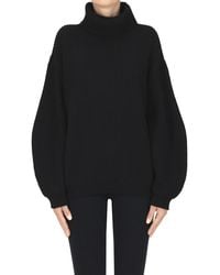 Semicouture - Ribbed Knit Maxi Turtleneck Pullover - Lyst