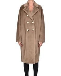 Betta Corradi - Eco-fur Double-breasted Long Coat - Lyst