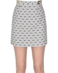 Elisabetta Franchi - Designer Logo Print Mini Skirt - Lyst