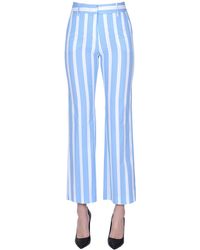 True Royal - Striped Cotton Trousers - Lyst