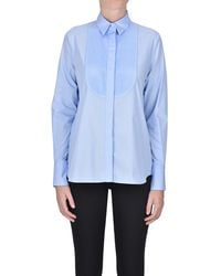Caliban - Camicia in cotone con plissettatura - Lyst