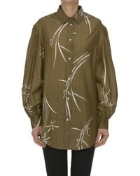 True Royal - Printed Silk And Cotton Blouse - Lyst