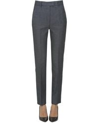 Grifoni - Linen And Cotton Cigarette Trousers - Lyst