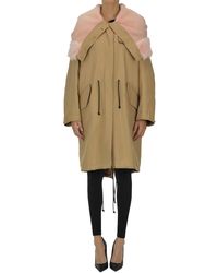 CALVIN KLEIN 205W39NYC Maxi Fur Hood Parka Coat - Natural