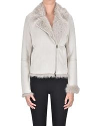 Betta Corradi - Giacca stile Biker in ecosuede - Lyst