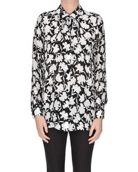 MICHAEL Michael Kors - Flower Print Crepè Shirt - Lyst