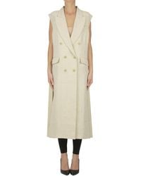 P.A.R.O.S.H. - Linen Double-breasted Gilet - Lyst