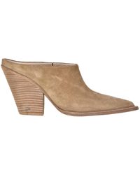 Elena Iachi - Suede Texan Style Mules - Lyst