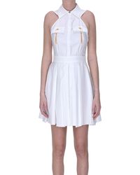Elisabetta Franchi - Textured Cotton Mini Dress - Lyst