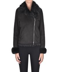 Betta Corradi - Giacca stile Biker in ecosuede - Lyst