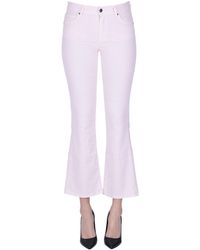 CIGALA'S - Cropped Linen And Cotton Jeans - Lyst