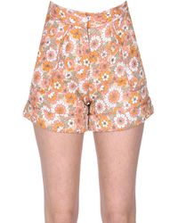 Antik Batik - Quilted Flower Print Cotton Shorts - Lyst