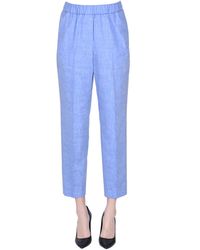 Peserico - Linen And Virgin Wool Trousers - Lyst