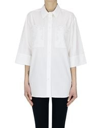 P.A.R.O.S.H. - Embroidered Pockets Cotton Blouse - Lyst