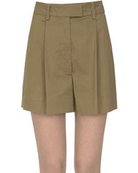 THE LATEST - Cotton Shorts With Darts - Lyst