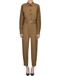 - Save 49% Max Mara Cotton Wide Sleeved Jumpsuit in Brown Womens Jumpsuits and rompers Max Mara Jumpsuits and rompers Natural 