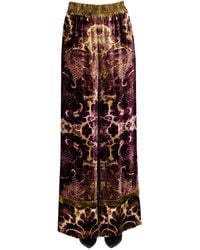 Pierre Louis Mascia - Printed Velvet Trousers - Lyst