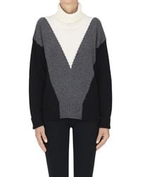 Jucca - Pullover dolcevita color block - Lyst