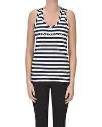 Moncler - Tank top a righe - Lyst
