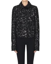 N°21 - Cropped Sequined Jacket - Lyst