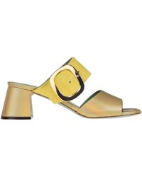 Paola D'arcano - Leather And Suede Mules - Lyst