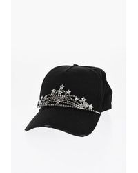 DSquared² - Vintage Effect Cap With Frontal Maxi Jewels - Lyst