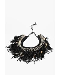 DSquared² - Suede And Metal Cow Girl Plastron Necklace Embellished With - Lyst
