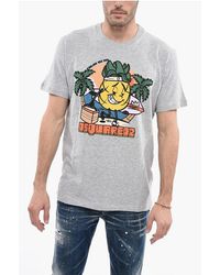 DSquared² - Crew Neck Cotton Blend Cool Fit T-Shirt With Print - Lyst