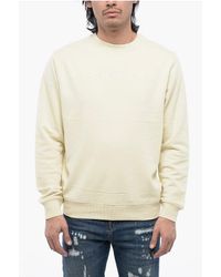 John Richmond - Brushed Cotton Crewneck Sweatshirt With Tone-Sur-Tone Logo - Lyst