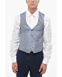 Corneliani - Silk Waistcoat With Geometric Pattern And Back Martingale - Lyst