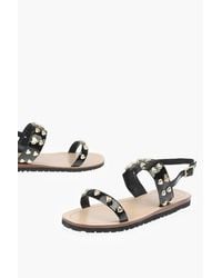 Moschino - Love Patent Leather Flat Sandals With Heart Studs - Lyst