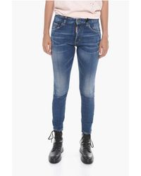 DSquared² - Dark Wash Skinny Fit Denims With Belt Loops 14Cm - Lyst
