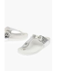 Moschino - Love Thong Sandals Birk130 With Mirror Effect - Lyst