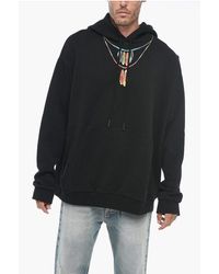 Marcelo Burlon - Cotton Blended Hoodie Sweatshirt With Print Detail - Lyst