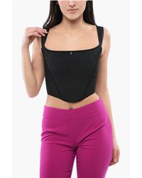 DSquared² - Mesh Detailed Corset Top With Back Zip - Lyst
