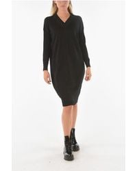Ixos - Knitted Swaps Midi Dress With V Neckline - Lyst