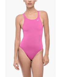 Nike - Swim Solid Color One-Piece Swimsuit With Embroidered Logo - Lyst