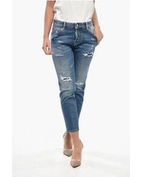 DSquared² - Olop Cool Girl Fit Distressed Denim Jeans 16Cm - Lyst