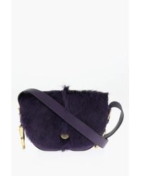 Burberry - Leather Chess Satchel Bag With Pony-Fur Detail - Lyst