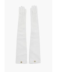 DSquared² - Leather Warm Gloves With Golden Effect Monogram - Lyst