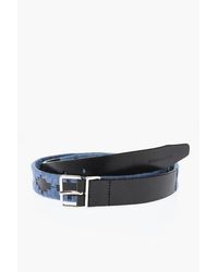 DSquared² - Leather Belt With Fabric Detail 30Mm - Lyst