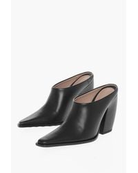 Bottega Veneta - Leather Tex Mules With Covered Heel 10cm - Lyst
